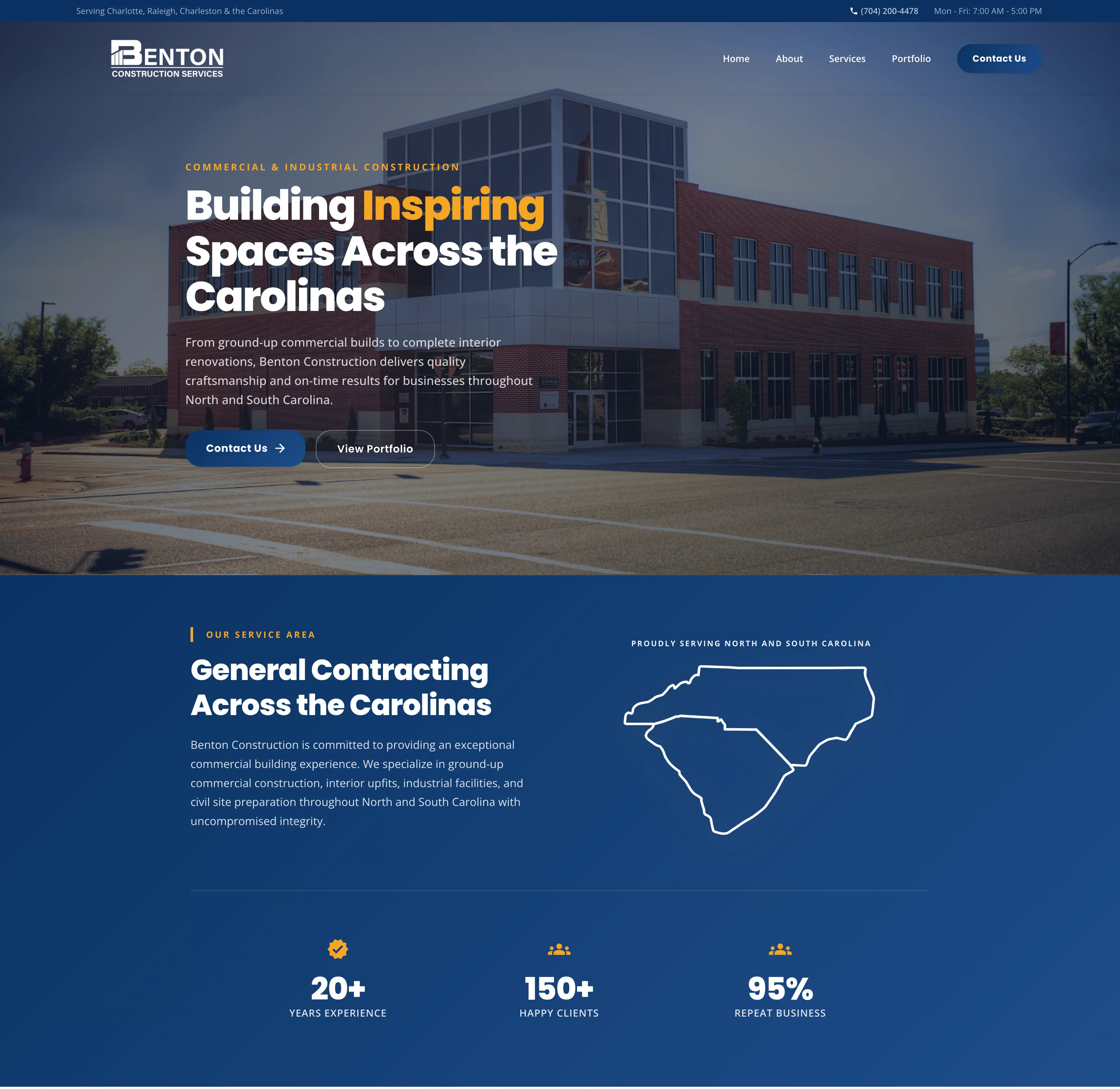 Benton Construction Services Website Preview