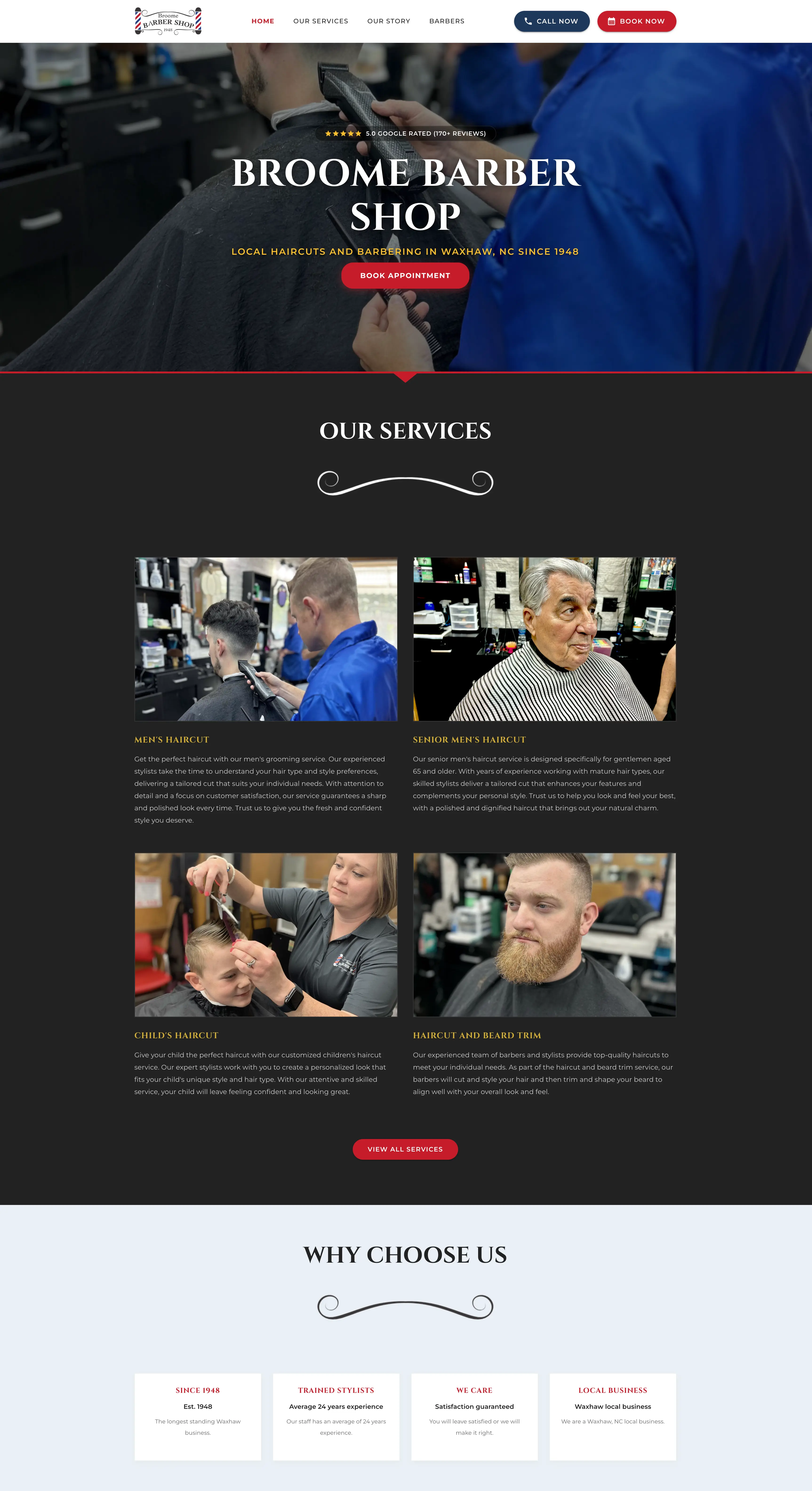 Broome Barbershop Website Preview
